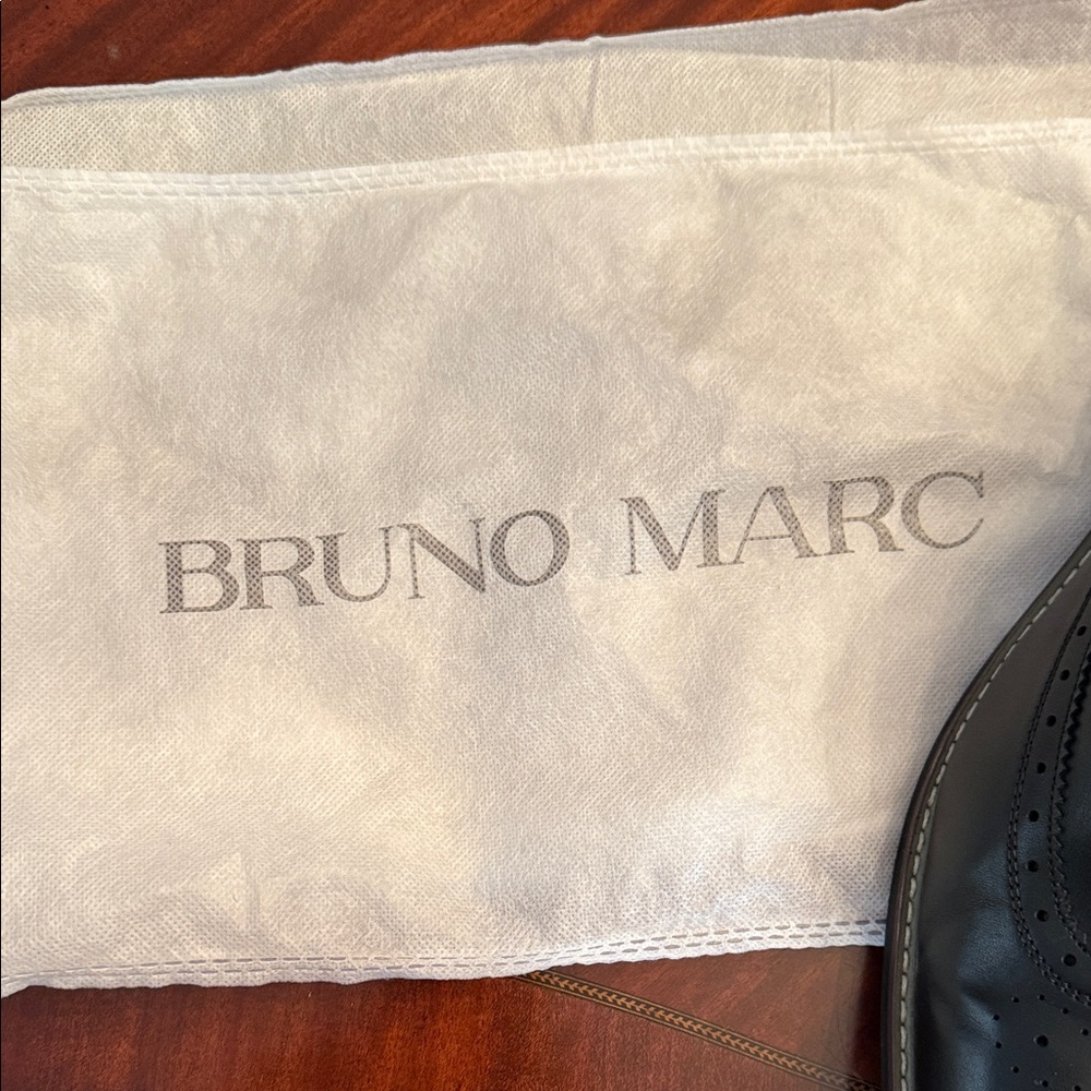 Bruno Marc Black Leather Derby Shoes - Picture 2 of 7